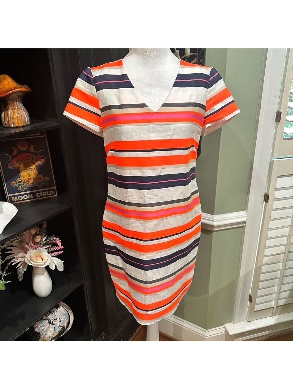 Vilagallo Striped Shift Dress Size 40 (Approx. US 8)Made in Portugal